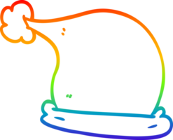 rainbow gradient line drawing of a cartoon christmas hats png