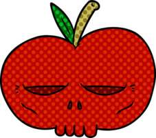 pomme de crâne effrayant de dessin animé png