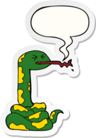 cartoon hissing snake with speech bubble sticker png