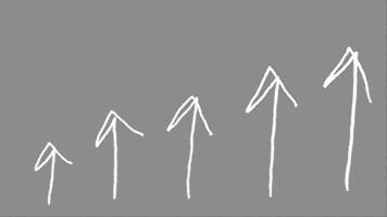 different sizes of arrows pointing up animation video