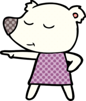 cartoon polar bear wearing dress png