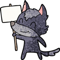 friendly cartoon wolf png