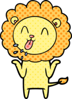 León feliz de dibujos animados png