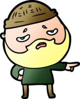 cartoon worried man with beard png