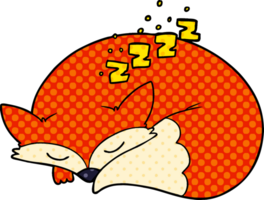 dessin animé renard endormi png