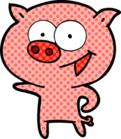 dessin animé joyeux cochon png