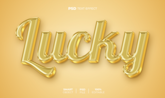 suerte 3d editable texto efecto psd