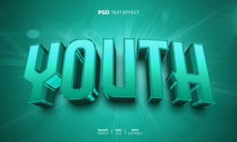 Youth 3D editable text effect psd