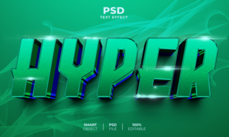 hiper 3d editável texto efeito psd