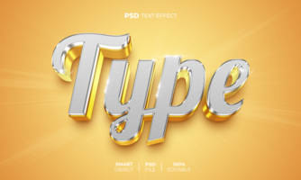 Type 3D editable text effect psd