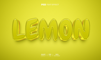 Lemon 3D editable text effect psd