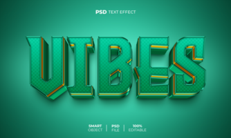 Vibes 3D editable text effect psd