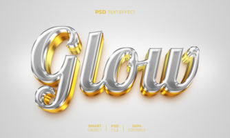 glühen 3d editierbar Text bewirken psd