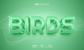 pássaros 3d editável texto efeito psd