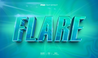 Flare 3D editable text effect psd