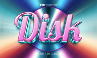 disco 3d editable texto efecto psd