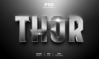 Thor 3d editable texto efecto psd