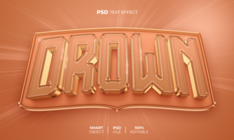 ahogar 3d editable texto efecto psd