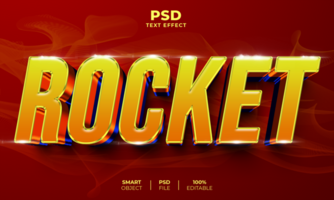 Rocket 3D editable text effect psd