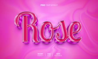 Rose 3D editable text effect psd