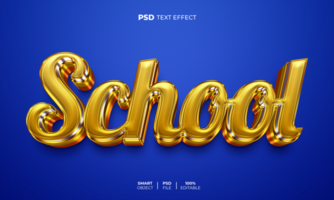 skola 3d redigerbar text effekt psd