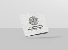 Square Bi fold Brochure Mockup psd