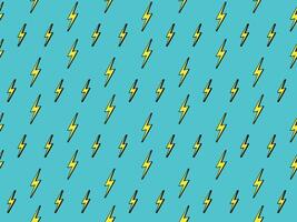 Lightning pattern. Retro abstract seamless print of fast energy bolt, thunder and storm symbol, power electric bolt. Vector texture