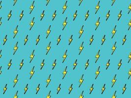 Lightning pattern. Retro abstract seamless print of fast energy bolt, thunder and storm symbol, power electric bolt. Vector texture