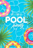 Banner swimming pool party welcome, top view vector