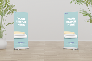 Roll up banner mockup display standee for presentation purpose psd