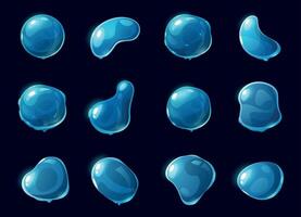 dibujos animados jabón burbujas realista brillante vistoso volador pelotas, resumen brillante vistoso líquido gotas en reflexivo superficie. vector vistoso aislado conjunto