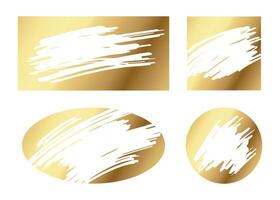 Different gold shapes illustration. Scratch elements for lottery game. Getting jackpot from lucky coupon vector