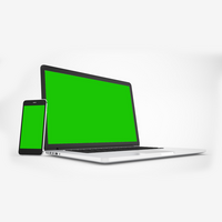 Laptop green Screen Mockup psd