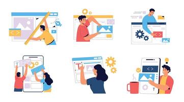 Web development concept, ux design of project vector