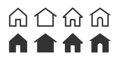 House vector icon set. Simple collection of home related line and flat icons