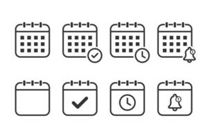 Calendar planner icon collection. Reminder organizer event signs. Calendar notification icon. Schedule icon symbol vector