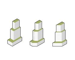 isométrica torre edificio ciudad rascacielos pueblo Departamento inmuebles paisaje urbano vector. vector