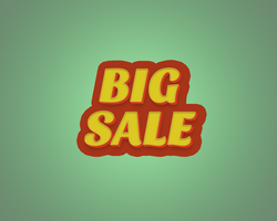 big sale effect text  and with smart object psd