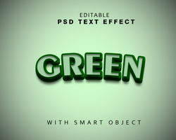 green effect text  with smart object psd