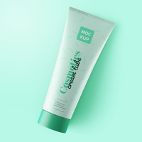 facial protección de la piel cosmético crema tubo producto embalaje realista editable psd Bosquejo