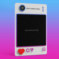 3d creative editable mockup of social media frame post interface template psd