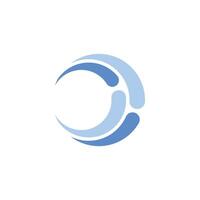 Sphere blue splash water symbol logo vector