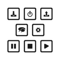 Set of web button vector icon on white background.