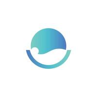 resumen Oceano mar agua olas logo. vector