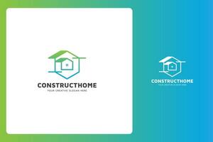 construcción hogar logo diseño modelo vector