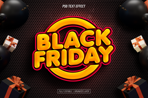 Black friday editable text effect-Black friday 3d bold editable text effect psd