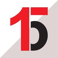 Unique 15 number logo design service vector