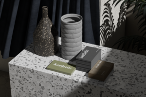 Authentic Background and Natural Shadow with Business Card Mockup psd