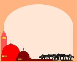 Colorful Islamic Background with Mosques Corner vector