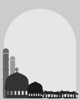 islámico antecedentes con mezquitas esquina vector